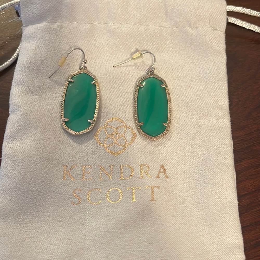 Green Kendra scott statement earrings